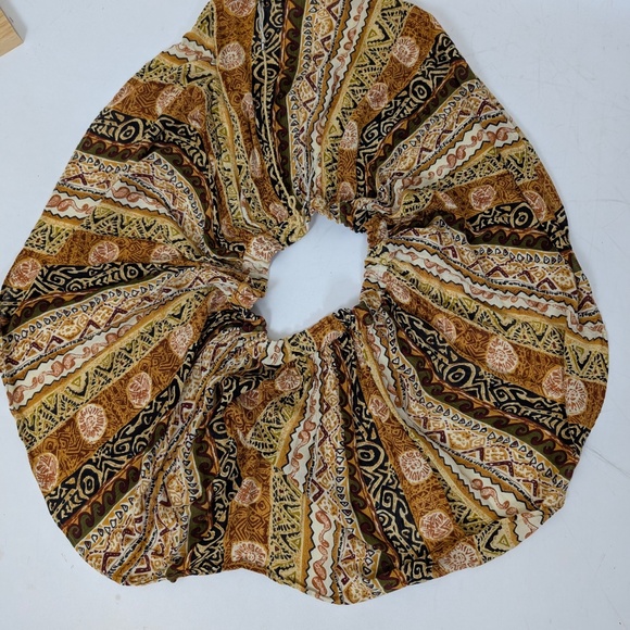 Abstract Mini Skirt Circle Indian Drawstring Mid Low High Rise Short Flowy - Picture 4 of 8